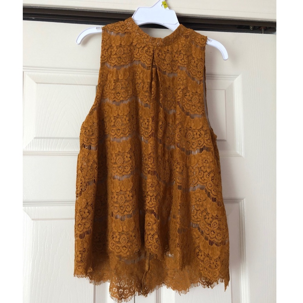 Dark Mustard Lace Top